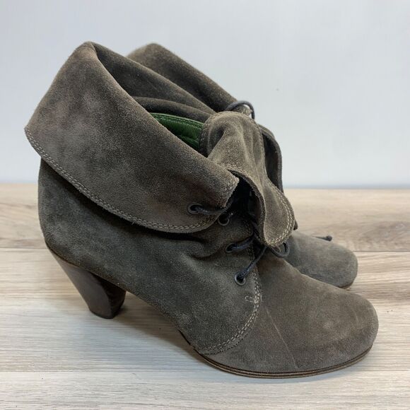 Antonio Barbato Womens Lace Up Suede Leather Ankle Heel Lace Up Booties Brown 36 - Picture 1 of 12